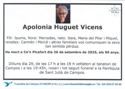 Apolonia Huguet Vicens 26-09-2025