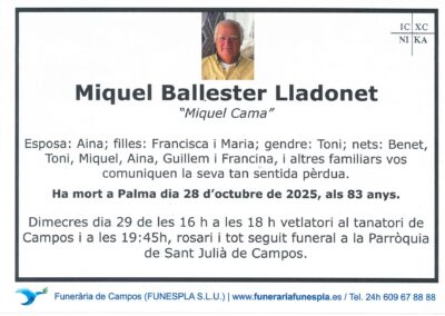 Miquel Ballester Lladonet 28-10-2025