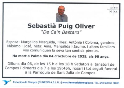 Sebastià Puig Oliver 04-10-2025