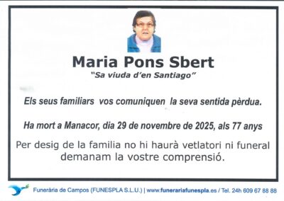 Maria Pons Sbert 29-11-2025