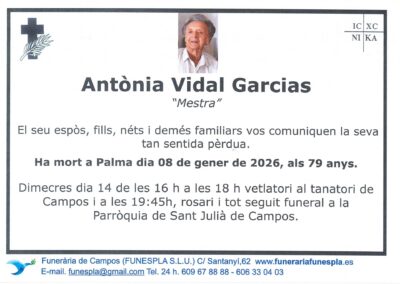 Antònia Vidal Garcias 08-01-2026