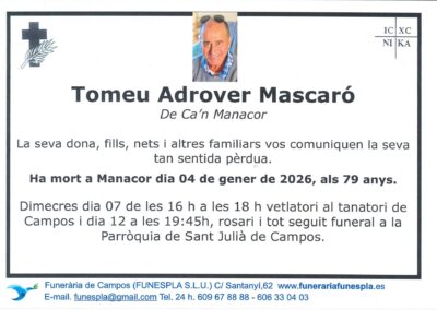 Tomeu Adrover Mascaró 04-01-2026