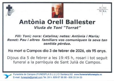 Antònia Orell Ballester 03-02-2026