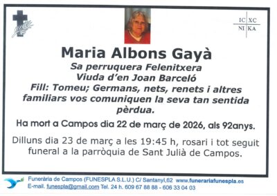 Maria Albons Gayà 22-03-26