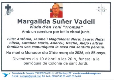 Margalida Suñer Vadell 31-03-2026