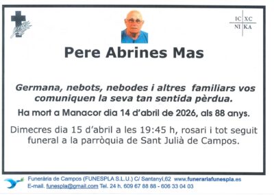 Pere Abrines Mas 14-04-2026