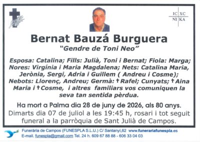 Bernat Bauzá Burguera 28-06-2026