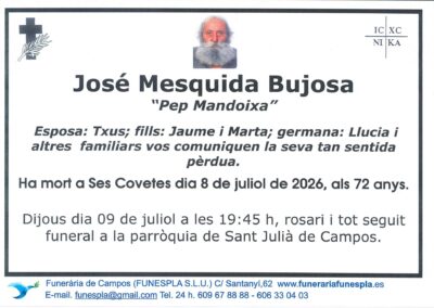 José Mesquida Bujosa 08-07-2026