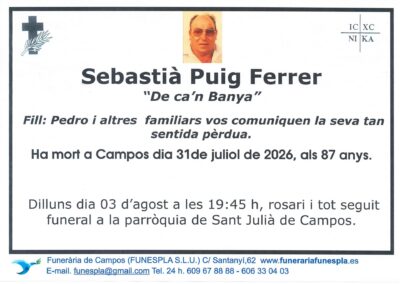 Sebastià Puig Ferrer 31-07-2026