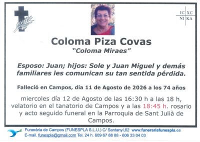 Coloma Piza Covas 11-08-2026