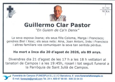Guillermo Clar Pastor 20-08-2026