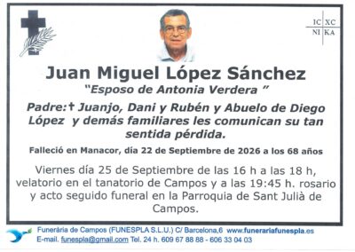 JUAN MIGUEL LÓPEZ SÁNCHEZ  22-09-2026