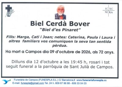 Biel Cerdà Bover 09-10-2026