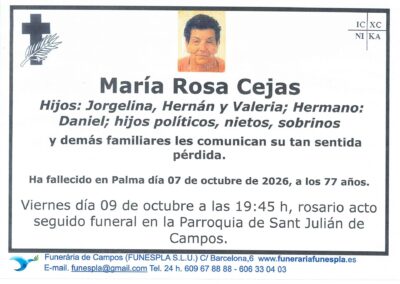 María Rosa Cejas 07-10-2026